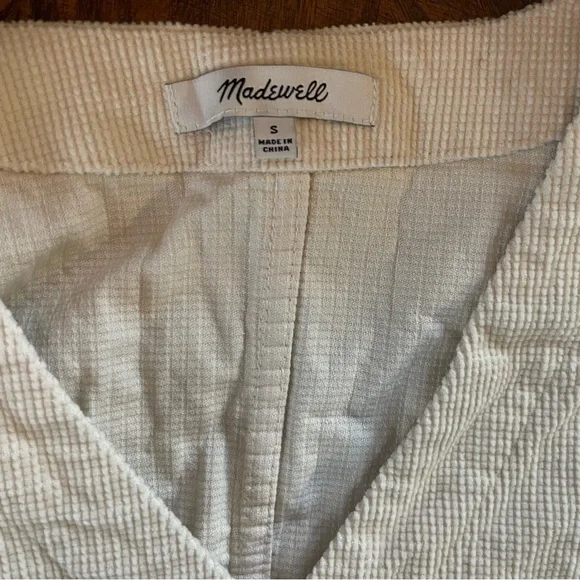 Madewell Corduroy Creamy Ivory Crop Top Size Small - Picture 4 of 7